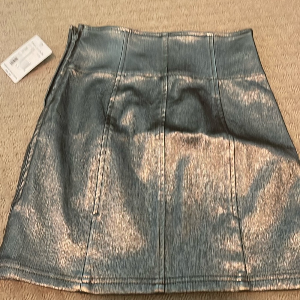 Free people metallic mini skirt